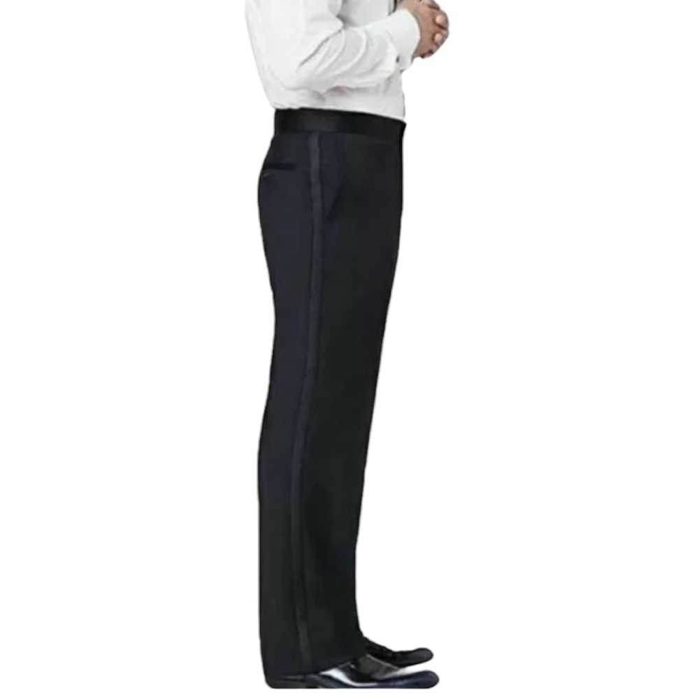New JB Britches Men 42L Torino Wool Flat Front Tuxedo Dress Pants Nordstrom